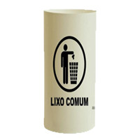 Cesto 23 lts com adesivo -- Cor : Bege , Marca : Bralimpia 