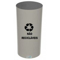 Cesto 23 lts com adesivo -- Cor : Cinza , Marca : Bralimpia 