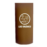 Cesto 23 lts com adesivo -- Cor : Marrom , Marca : Bralimpia 