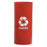 Cesto 23 lts com adesivo -- Cor : Vermelho , Marca : Bralimpia 