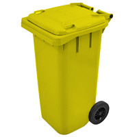 Conteiner 120 lts -- Cor : Amarelo , Marca : Bralimpia 