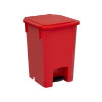 Lixeira com pedal 15 lts -- Cor : Vermelho , Marca : Bralimpia 
