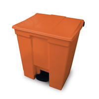 Lixeira de pedal 30 lts -- Cor : Laranja , Marca : Bralimpia 