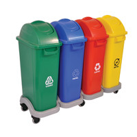 conjunto Coleta Seletiva 4 lixeiras c/alça 50lts