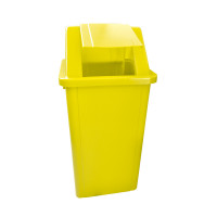 Cesto Quadrado 100lts com tampa -- adesivo : sem adesivo , Cor : Amarelo 