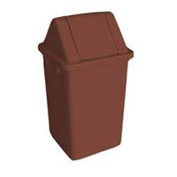 Cesto Quadrado 60lts com tampa -- adesivo : sem adesivo , Cor : Marrom 