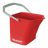 Balde 15lts com aça -- Cor : Vermelho , Marca : Bralimpia 