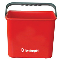 Balde 4lts com alça -- Cor : Vermelho , Marca : Bralimpia 