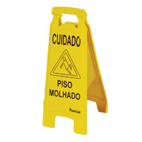 Placa de Sinalização -- Descrição : Piso Molhado , Marca : Bralimpia 